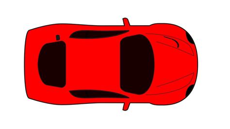 Red sports car, Top View, drawing free image download