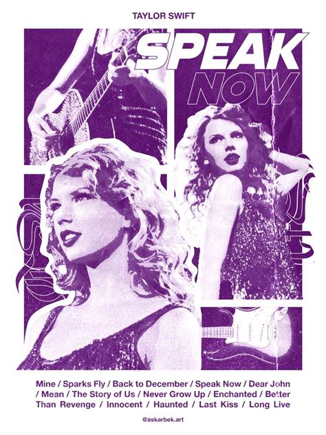 an advertisement for taylor swift's speak now