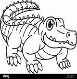 Crocodile Isolated Coloring Page For Kids Stock Vector Image & Art  Alamy sketch template
