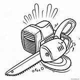 Cool Chainsaw In Action Coloring Page 43264 34192 sketch template