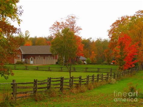 Country Farm House In Autumn Photograph by Lingfai Leung