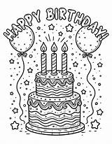 Free Printable Birthday Cake Coloring Pages sketch template