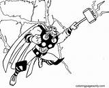 Thor Hammer Coloring Pages sketch template