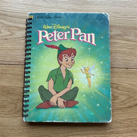 Upcycled Writing Journal PETER PAN disney With Lightly Lined Writing Pages All Original Book ...
