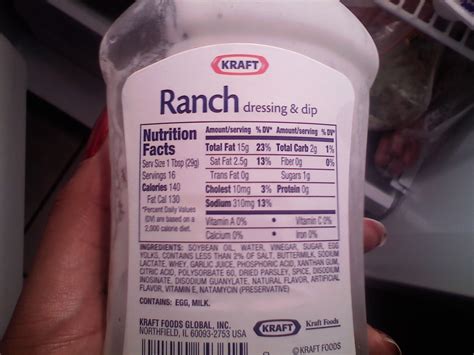 Ranch Sauce Nutritional Info | Blog Dandk