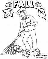 Raking Leaves Coloring Pages sketch template