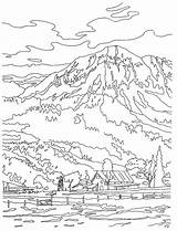Dusk In The Valley Thomas Kinkade Painting Coloring Book Printable Page  sketch template