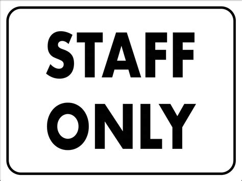 Staff Only Sign Printable