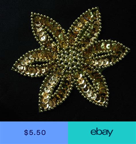 Appliques Crafts #ebay | Beaded applique, Bead embroidery patterns, Sequin beading