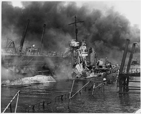 File:Naval photograph documenting the Japanese attack on Pearl Harbor, Hawaii which initiated US ...