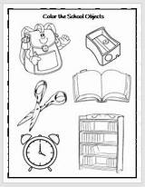 School Objects Coloring Worksheet For Kindergarten  EnglishBix sketch template