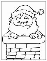 Santa Going Down Chimney Coloring Pages sketch template