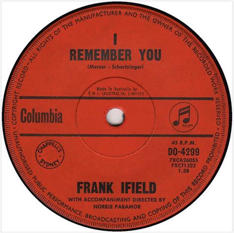 Frank Ifield - I Remember You (1962, Vinyl) | Discogs