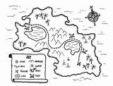 Kids treasure map  Coloring Page Book sketch template