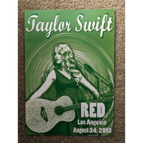 Taylor Swift - Red - Los Angeles 2013 - A3 Poster (GREEN) - Vinyl Addicts