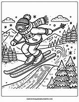 13 Skiing Coloring Pages  For Kids sketch template