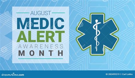 MedicAlert Awareness Month. Observed in August. Vector Poster, Banner Stock Vector ...