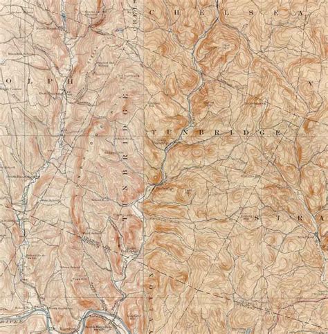 Tunbridge VT 1896-1926 USGS Old Topo Map - Town Composite Orange Co. - OLD MAPS