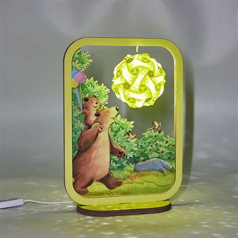 3D Paper Carving Lamp Brown Bear Outdoors 3D Paper Carving Night Light ...
