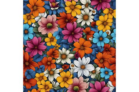 Retro Flower Pattern Graphic by mimishop · Creative Fabrica