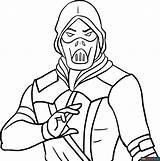 Scorpion From Mortal Kombat Coloring Page  Easy Drawing Guides sketch template