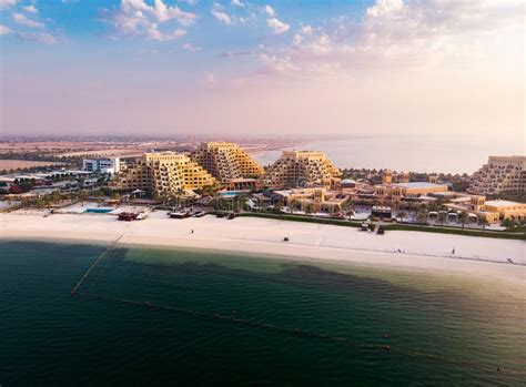 Marjan Island Beach and Waterfront in Ras Al Khaimah Emirate in the UAE Aerial View Stock Image ...