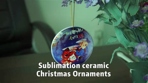 Sublimation Blank Diy Printing Personalized Bell Shape Ceramic Christmas Ornaments For ...