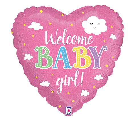 18" Packaged Welcome Baby Girl Balloon