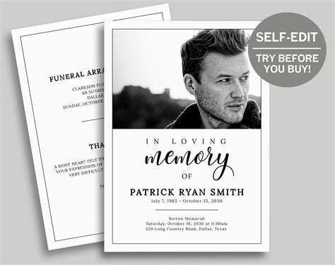 Free Black Funeral Order Of Service Template - Resume Example Gallery