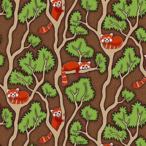 Red Panda fabric - sufficiency - Spoonflower