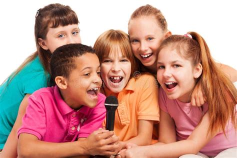 Portrait Of Kids Singing Together Stock Photo - Image of preschooler, perform: 33483912