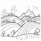 Windmill On A Hill Coloring Page Free Printable sketch template
