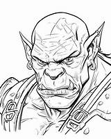 Orc Coloring Pages  Fantasy Creatures sketch template