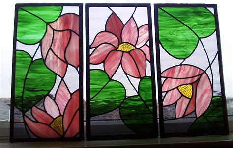 Lotus Panel Tryptic | Stained glass windows, Stained glass flowers, Water lilies art