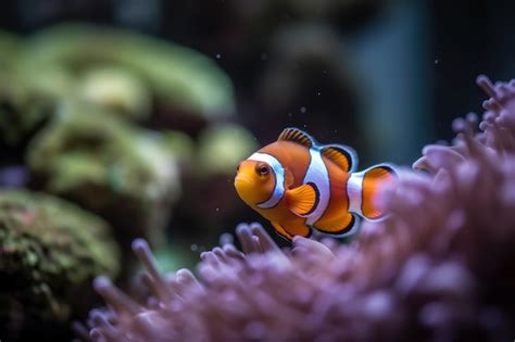 Premium AI Image | A clown fish in a coral reef