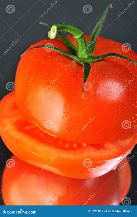 Slice tomato stock photo. Image of green, ingredient - 12181794