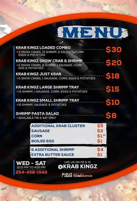 Online Menu of Krab Kingz, Killeen, TX