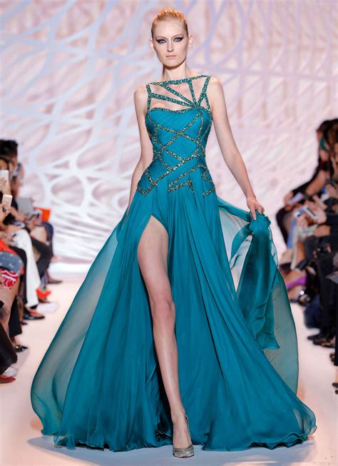 Zuhair Murad Haute Couture 2014/2015 dress flared in chiffon with a ...