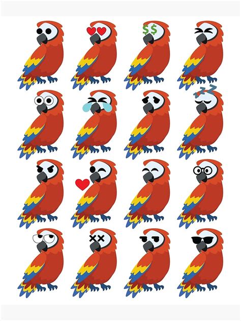 "Parrot Emoji " Poster by HippoEmo | Redbubble