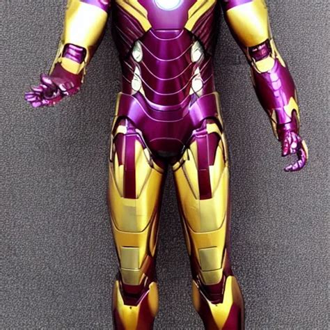 purple and gold iron man suit, detailed | Stable Diffusion