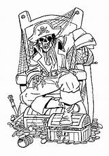 Coloring Page  Skeleton Pirate sketch template