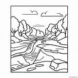 Raging River Flooding Coloring Page 72165 57142 sketch template