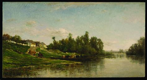 Charles-François Daubigny, River Scene, 1859. Oil on panel, 36.2 x 65.4 ...