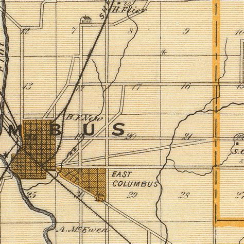 Vintage Map of Bartholomew County Indiana, 1876 by Ted's Vintage Art