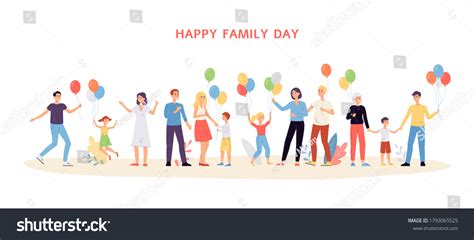 Family Day Banner Template Smiling Cheerful Stock Vector (Royalty Free ...