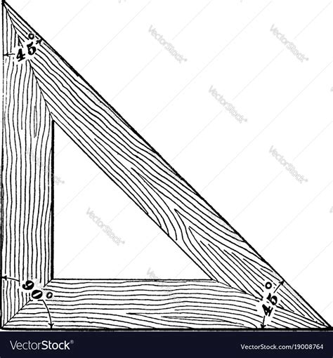 Drawing triangle pencil along the straight edge Vector Image