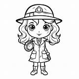 Easy Detective Coloring Page  sketch template