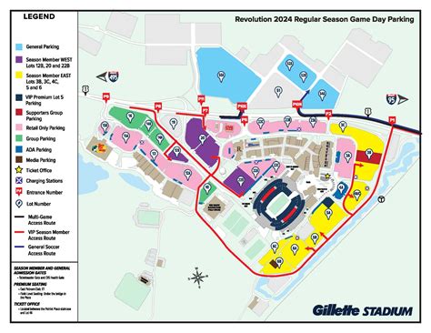 Revolution Parking Map - Gillette Stadium