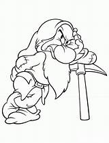 Grumpy Seven Dwarfs Coloring Pages Sketch Page sketch template