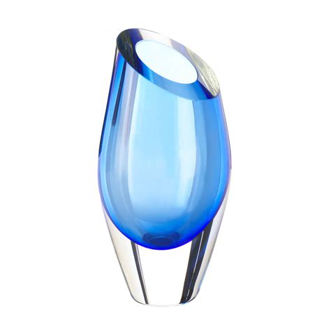 Glass Flower Vases, Blue Cut Modern Decorative Flower Vase Glass (Sold by Case, Pack of 6 ...